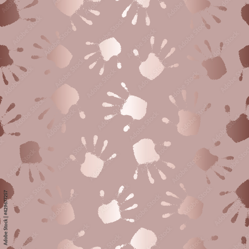 Poster elegant seamless pattern. delicate handprint background. abstract texture. repeated cute patern for 