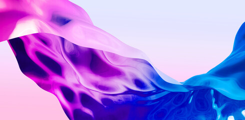 紫、青の抽象的な布のイラスト