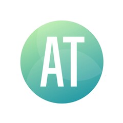 AT Letter Logo Design With Simple style