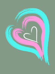 Heart of love.Colorful heart.Valentine day.Birthday, wedding day.Colorful design.Color, heart,  love lgbt,transgender.