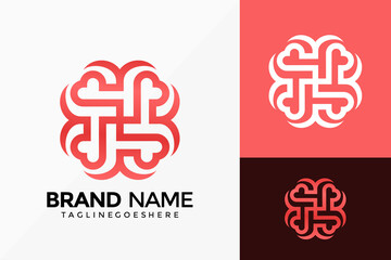 Beauty Flower Love Logo Vector Design. Abstract emblem, designs concept, logos, logotype element for template.