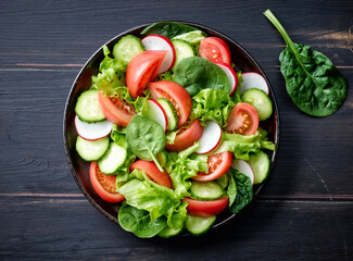 plate of fresh vegetable salad