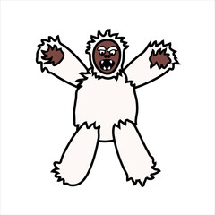 An angry yeti, abominable snowman