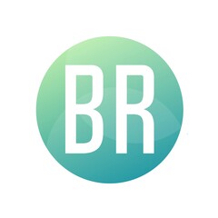 BR Letter Logo Design With Simple style