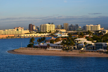 Fototapeta na wymiar Miami Coast Line. Miami City Landscape