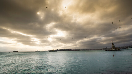 Fototapeta na wymiar The clouds over the Bosphorus