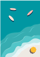 sea and beach with boats