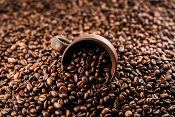 Сoffee beans . View from above