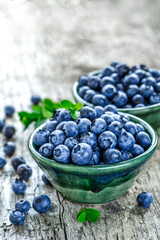 Fresh blueberries background with copy space for your text. Blueberry antioxidant organic superfood...