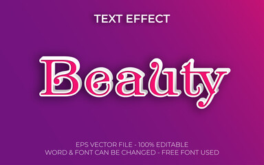 Pink beauty text effect. Font text effect editable vector. Free font used.