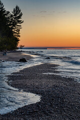 645-92 Hurricane River Outflow at Sunset