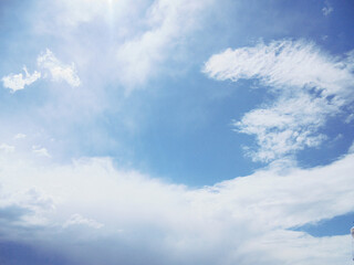 PAISAJE: Hermoso cielo azul con nubes.