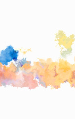 Watercolor painted background. Abstract Illustration wallpaper. Brush stroked painting. 2D Illustration.