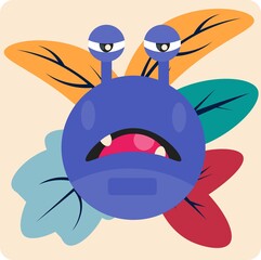 Flat design monster vector illustration perfect for gift wrap and wallpaper.