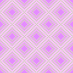 Pink luxury background with small pearls and rhombuses. Seamless vector illustration. 