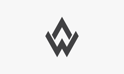 letter AW or WA logo isolated on white background. - obrazy, fototapety, plakaty