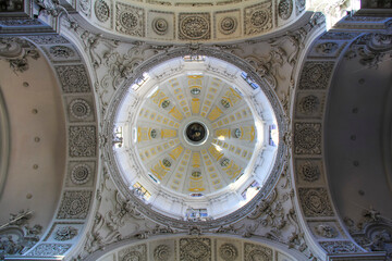 A church dome from below