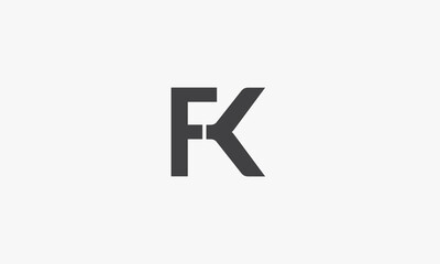 FK letter logo concept isolated on white background