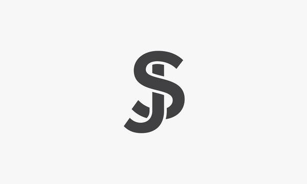 SJ or JS letter logo concept isolated on white background
