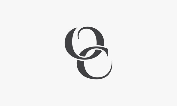 letter OC logo concept on white background.