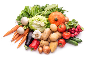 vegetables on a white background. isolate 