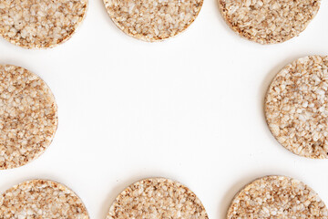 rice cakes isolated on white background, grain crispbreads