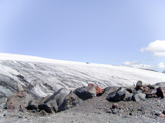 Glacier in the mountains, climbing