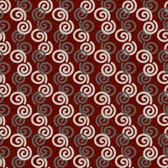 Fototapeta premium Design seamless spiral dots pattern. Abstract monochrome background. Vector art. Spiral pattern. Fabric pattern. Gift wrap. Paper. Grunge spiral background. Vector pattern with swirls. Template.