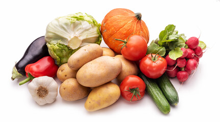 vegetables on a white background. isolate 