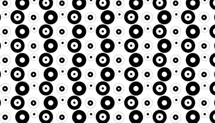 Abstract pattern of black and white circles
