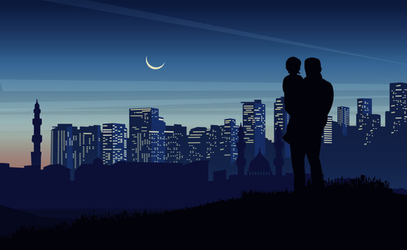 silhouette of a person in the city