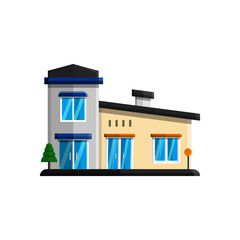 vector illustration of a house decorated with minimalistic architectural elements