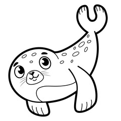 Coloring book or page for kids. Black and white vector illustration