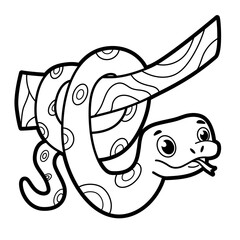 Coloring book or page for kids. Black and white vector illustration