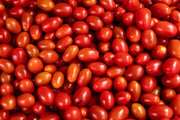 Bright red fresh ripe cherry tomatoes