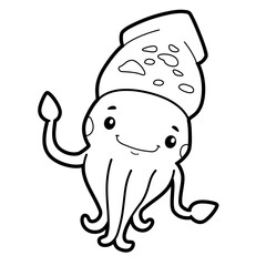 Coloring book or page for kids. Black and white vector illustration