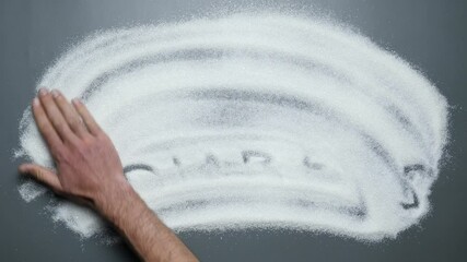 Sugar equals diabetes handwriting revealing. No sugar. Unhealthy. Stop diabetes