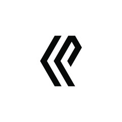 letter KP logo design vector