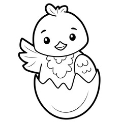 Coloring book or page for kids. Black and white vector illustration