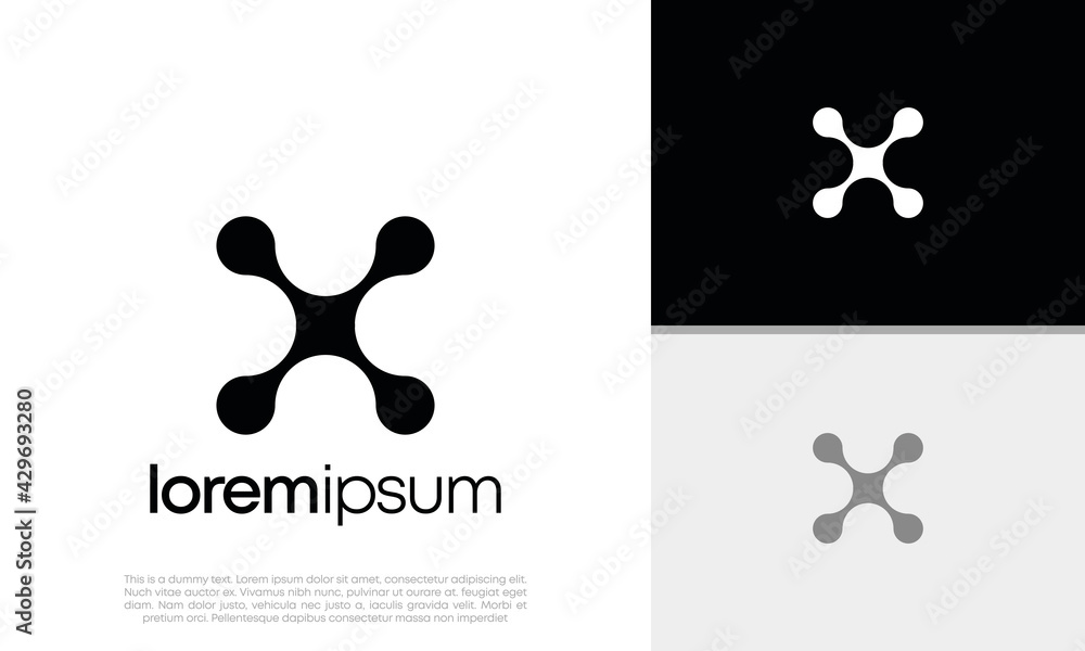 Wall mural innovative high tech logo template. template label for blockchain technology. technology logo. initi