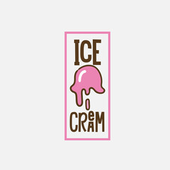 Ice cream and gelato logo design vector template. Vector illustration.