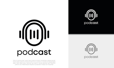 Podcast logo design. podcast icon, logo design template - obrazy, fototapety, plakaty