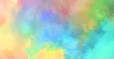 Abstract background of colorful brush strokes. Brushed vibrant wallpaper. Painted artistic creation. Unique and creative illustration.