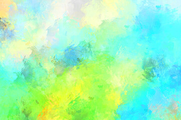 Abstract background of colorful brush strokes. Brushed vibrant wallpaper. Painted artistic creation. Unique and creative illustration.