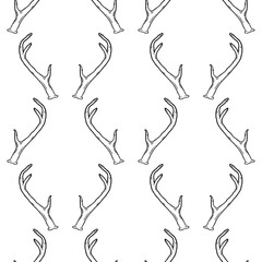 Seamless pattern with deer antlers