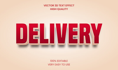 Delivery 3d Editable Text Style Effect  Premium Vector