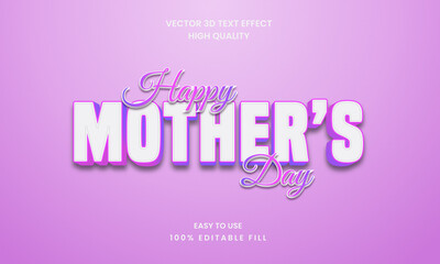 Mother's Day 3d Editable Text Effect Styles Premium Vector