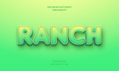 Ranch 3d Editable Text Effect Styles Premium Vector
