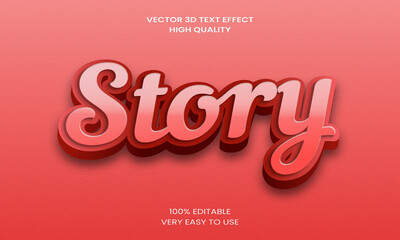 Story 3D editable text effect Premium Vector