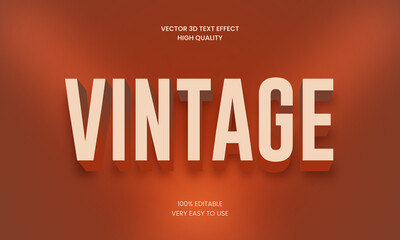 Vintage 3d Editable Text Style Effect Premium Vector